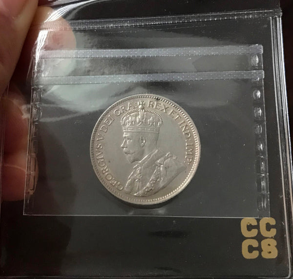 1913 Canadian 25 cents Certified CCCS EF45