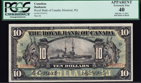 1913 Royal Bank of Canada $10 PCGS EF40