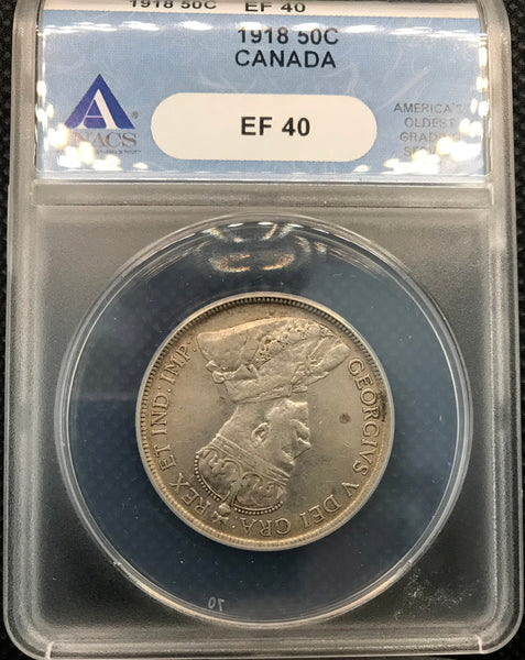 1918 Canada 50 Cents ANACS EF40