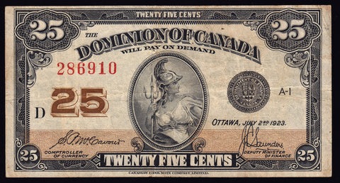 1923 Dominion of Canada 25 cents Shinplaster VF (DC24-c)