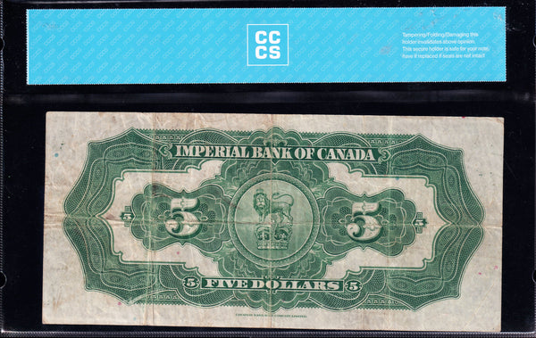 1933 Imperial Bank of Canada $5 CCCS VF20