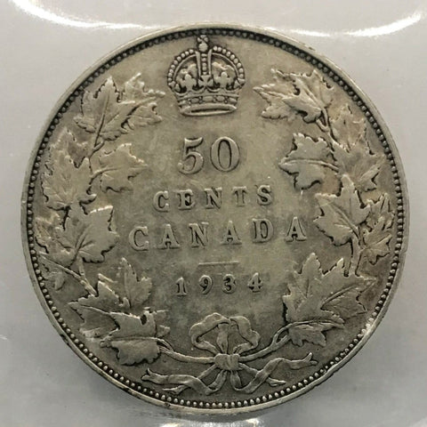1934 Canadian 50 cents CCCS F15