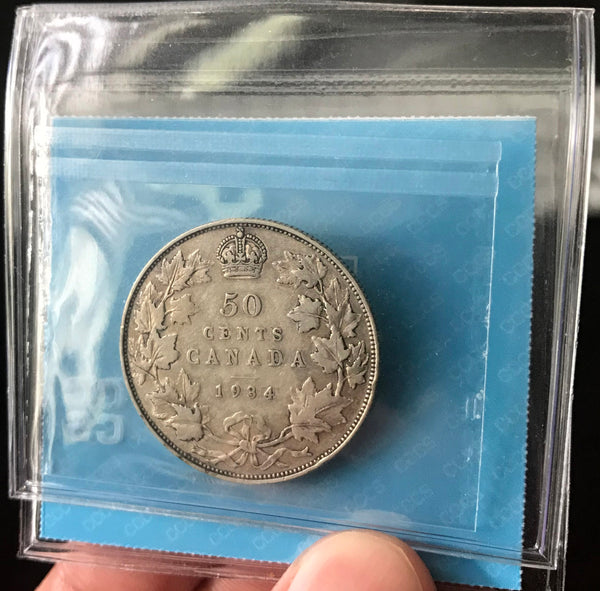 1934 Canadian 50 cents CCCS F15