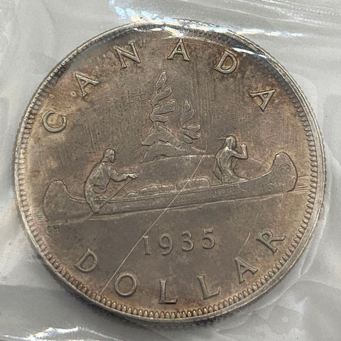 1935 Canadian Silver Dollar $1 Graded ICCS MS-64