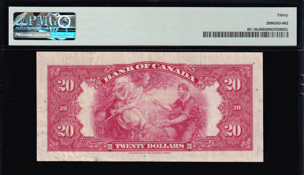 1935 Bank of Canada $20 English Small Seal PMG VF30 (BC-9b)