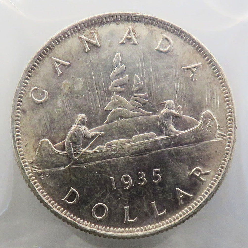 1935 Canadian Silver Dollar $1 Graded ICCS MS-65