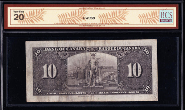 1937 Bank of Canada $10 Radar & repeater in BCS VF20 (BC-24b - N1 - N10)