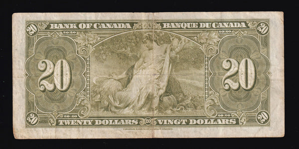 1937 Bank of Canada $20 in Fine+ (BC-25c)