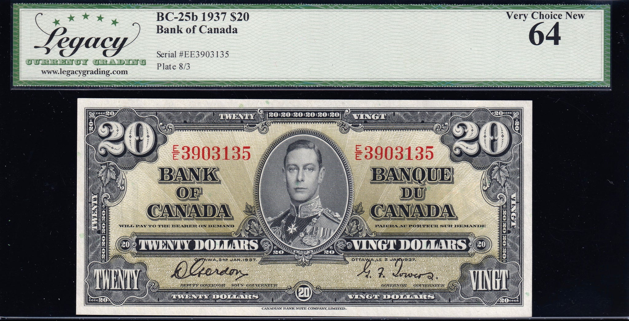 1937 Bank of Canada $20 Legacy Choice UNC-64 (BC-)
