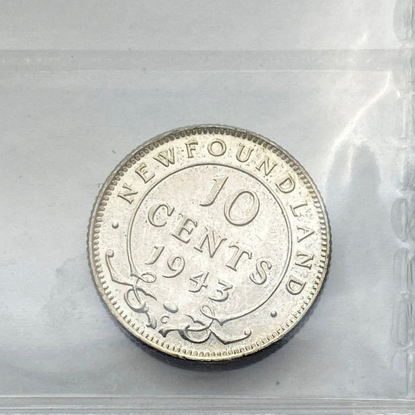 1943 Newfoundland 10 Cents Certified by ICCS MS-62