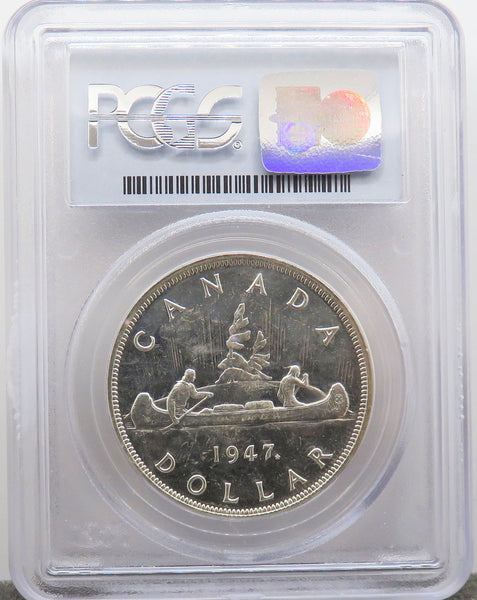 1947 Canadian Silver Dollar $1 "Maple" Certified by PCGS MS-63