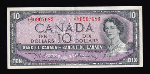 1954 Bank of Canada $10 Replacement *B/D in VF+ (BC-40bA)