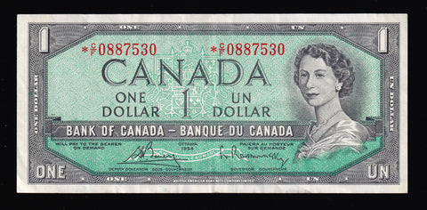 1954 Bank of Canada $1 Replacement *C/F in VF+ (BC-37cA)