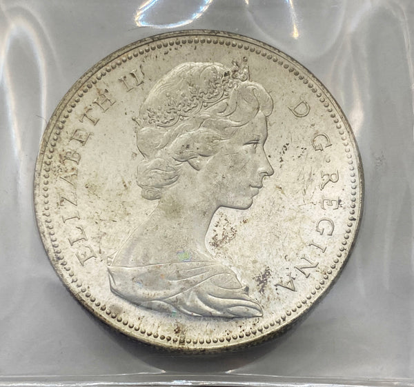 1966 Canadian Silver $1 Certified by ICCS as MS UNC-65