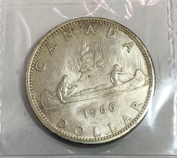 1966 Canadian Silver $1 Certified by ICCS as MS UNC-65