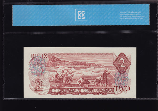 1974 Bank of Canada $2 Repeater in CCCS Choice UNC 63