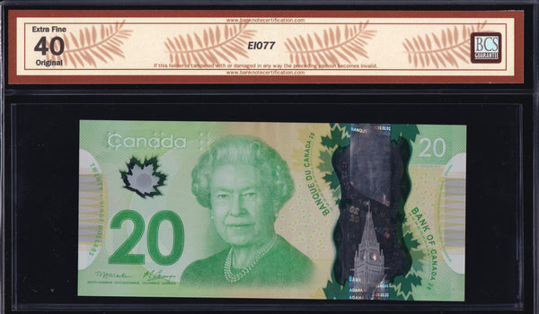 2012 Bank of Canada $20 Low Serial "306" BCS EF40 Original (BC-71b - N5)