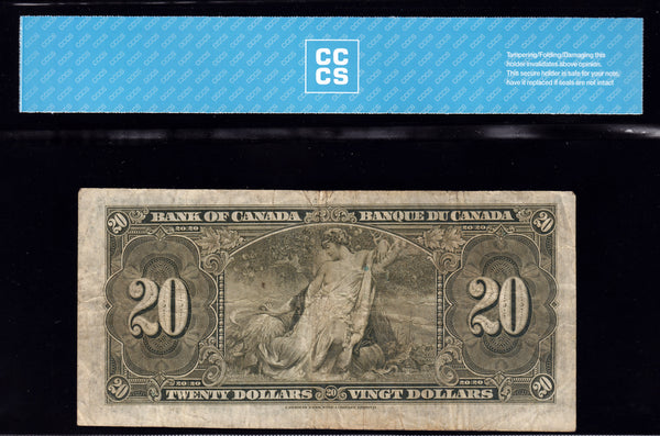 1937 Bank of Canada $20 Osborne CCCS Fine15 (BC-25a)