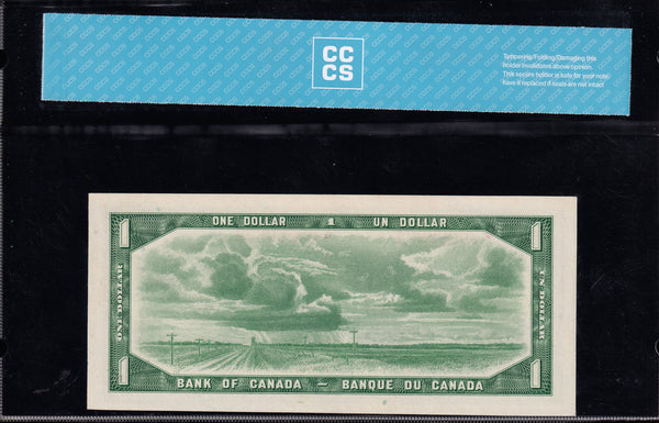 1954 Bank of Canada $1 * S/O "Low Serial 0000874" Certified CCCS Choice UNC-60 (BC-37bA N5)