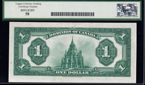 1923 Dominion of Canada $1 Legacy AU58 (DC-25o)