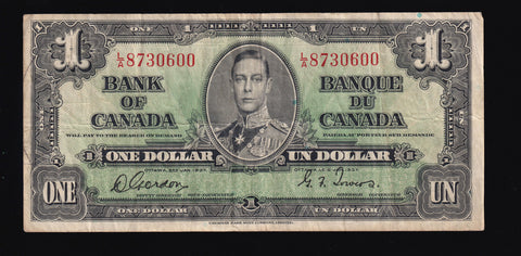 1937 Bank of Canada $1 in Fine (BC-21)