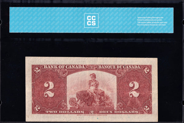 1937 Bank of Canada $2 "Osborne" in CCCS VF25 (BC-22a)