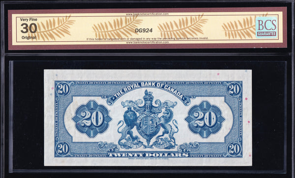 1935 Royal Bank of Canada $20 Consecutive Pair in VF/EF Condition