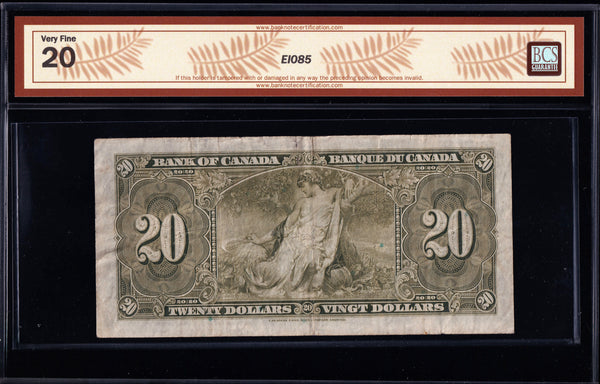 1937 Bank of Canada $20 "Osborne" in BCS VF-20 (BC-25a)