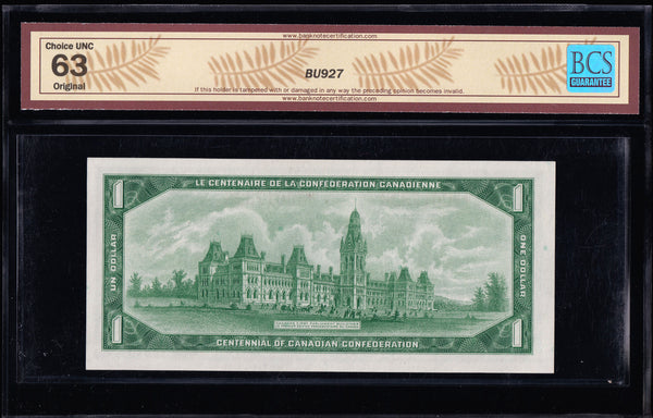 1967 Bank of Canada $1 "Sequential Replacement *N/O" BCS Choice UNC (BC-45bA)