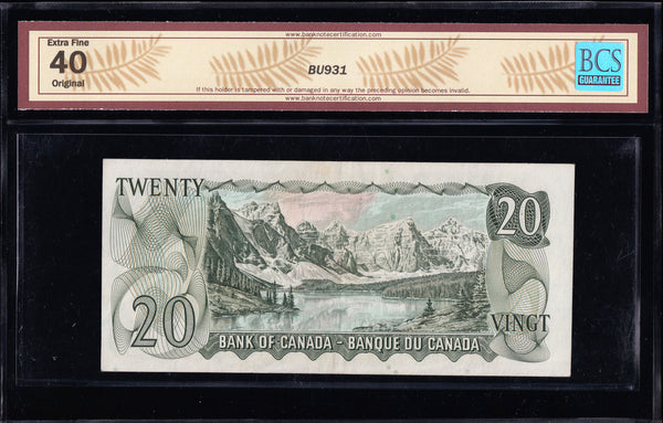 1969 Bank of Canada $20 "Replacement *WN" BCS EF-40 Original (BC-50bA)