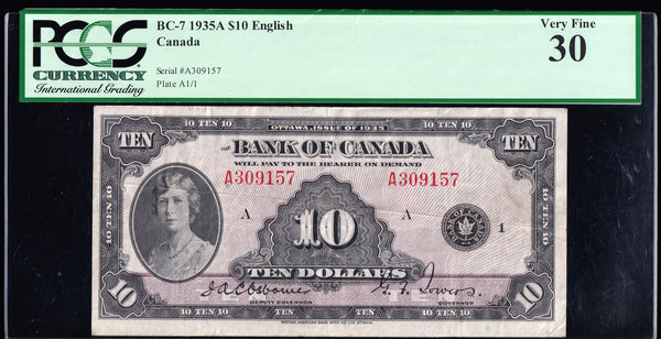 1935 Bank of Canada $10 "English" PCGS VF-30 (BC-7)