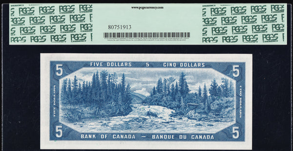 1954 Bank of Canada $5 "Devils face" PCGS AU-58 PPQ (BC-31a)