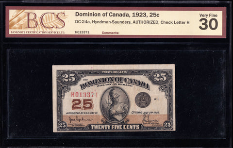 1923 Dominion of Canada 25 cents "Shinplaster" BCS VF-30 (DC-24a)