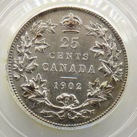 1902 Canadian 25 cents Graded CCCS AU-50